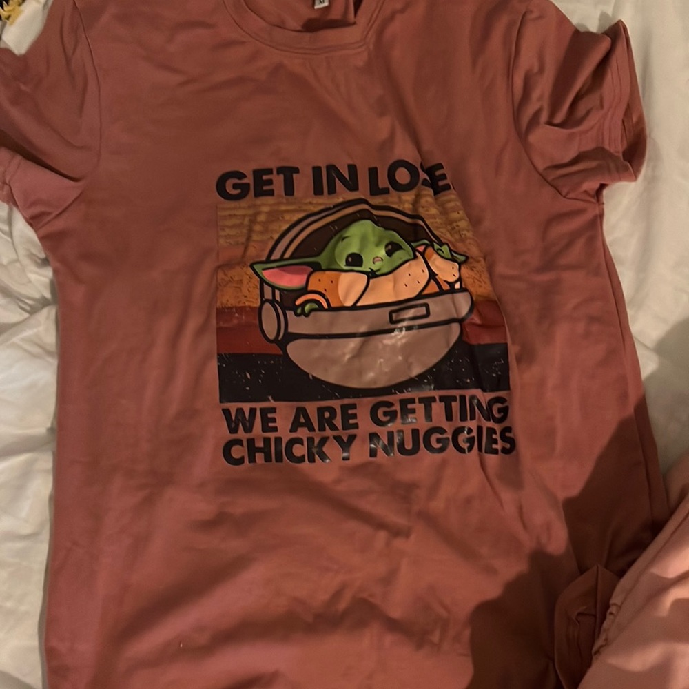 Maroon baby toda chicken nuggets shirt from Etsy